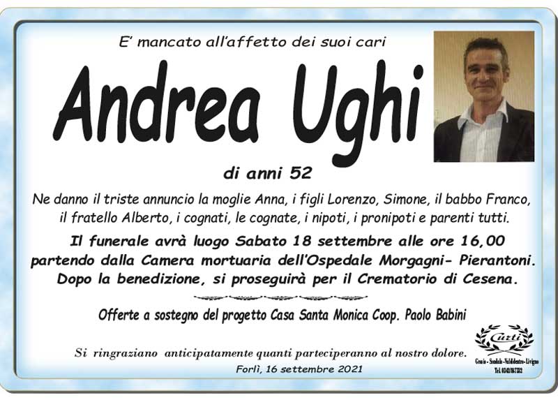 necrologio Ughi Andrea