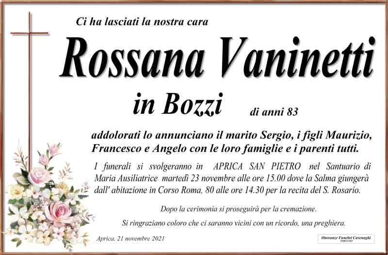/necrologio Vaninetti Rosanna