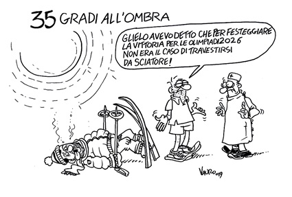 /vignetta di Vauro sulle Olimpiadi 2026