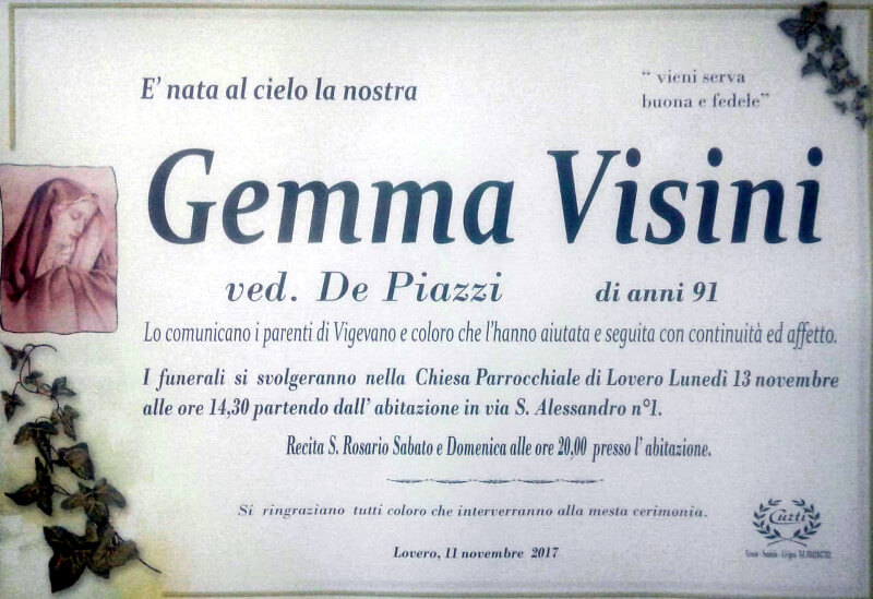 necrologio Visini Gemma