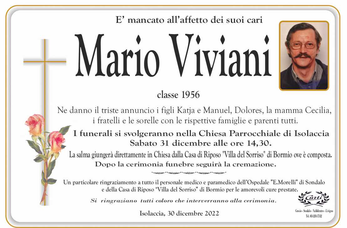 necrologio viviani mario